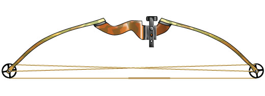 Illustration of a compound bow.