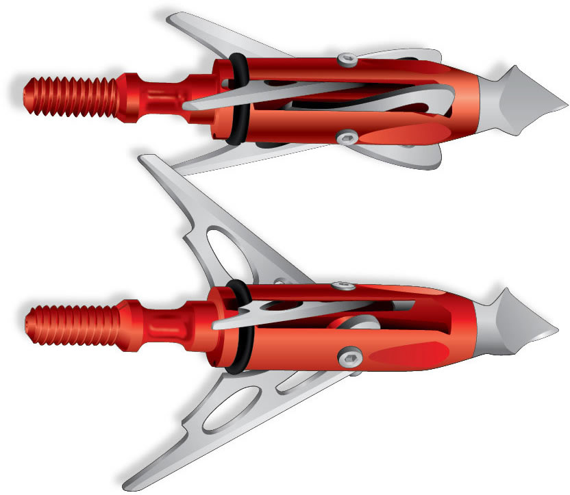 Illustration of a mechanical broadhead. 