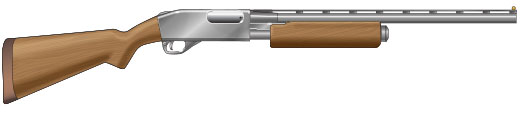 Illustration of a pump action rifle. 