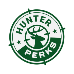 Hunter perks logo in green and white