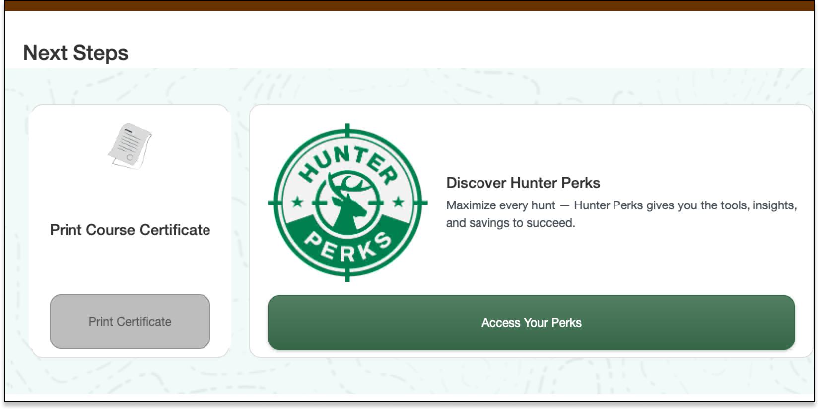 Image of where to access Hunter Perks offers by Hunter-Ed. 