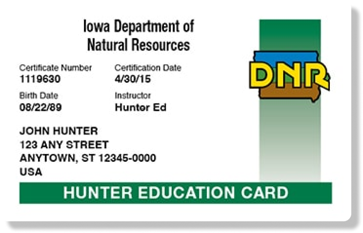 Iowa hunter education card