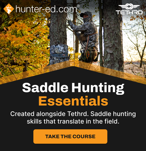 Ad for Saddle Hunting Essentials from the team at Tetrhd and Hunter-Ed.